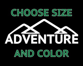 Adventure Decal Adventure Mountains Car Decal Bumper Window Yeti Laptop Decal iPad Phone Tablet Tumbler Adventure Awaits Travel Decal