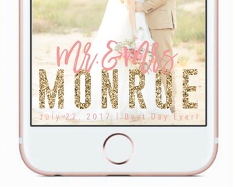 Wedding SnapChat geofilter filter | Mr & Mrs Snapchat Event Filter Wedding Party Supplies Wedding filter Engagement Custom OnDemand Filter