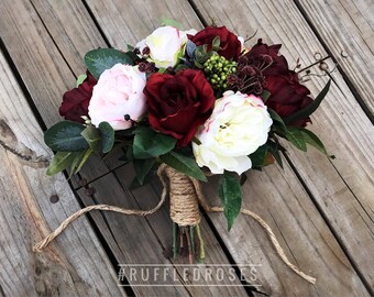 Boho Bouquet, Burgundy Blush Bouquet, Bridal Bouquet, Wedding Bouquet, Wine Bouquet