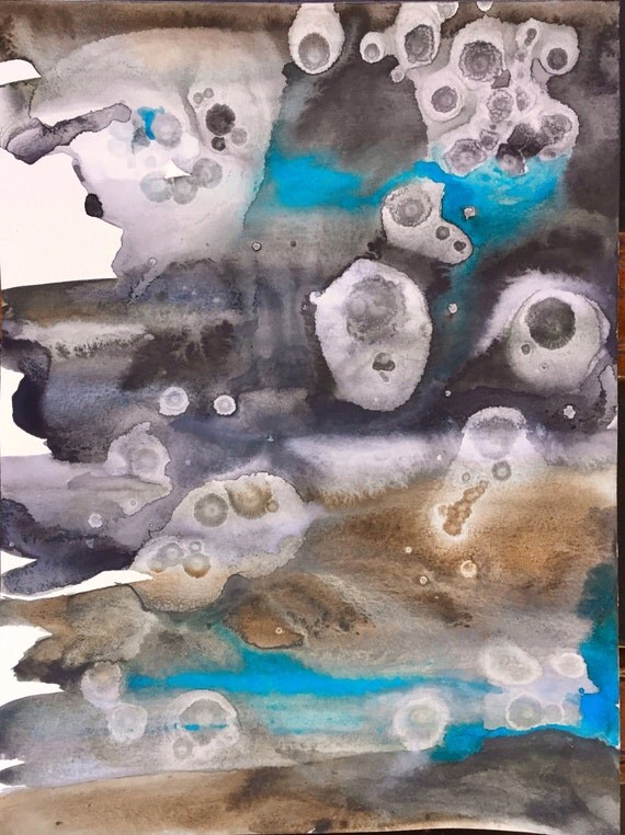 Surface. Original Watercolor Painting. Unframed & Unique.