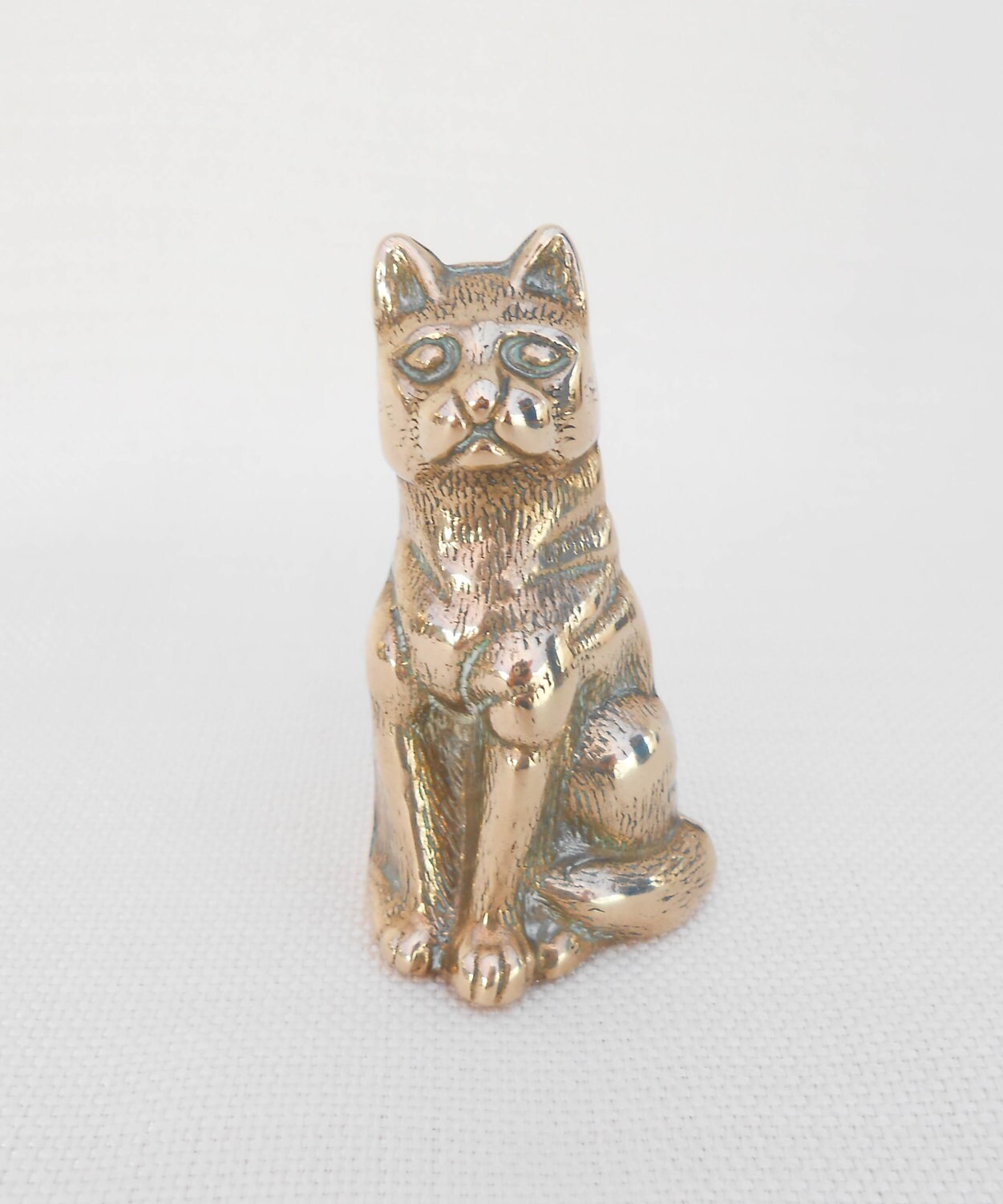 vintage brass cat figurines