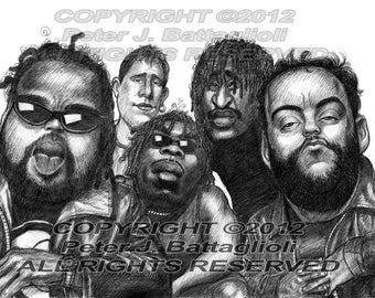 Dave Matthews Band Poster Caricature Cartoon Art Print