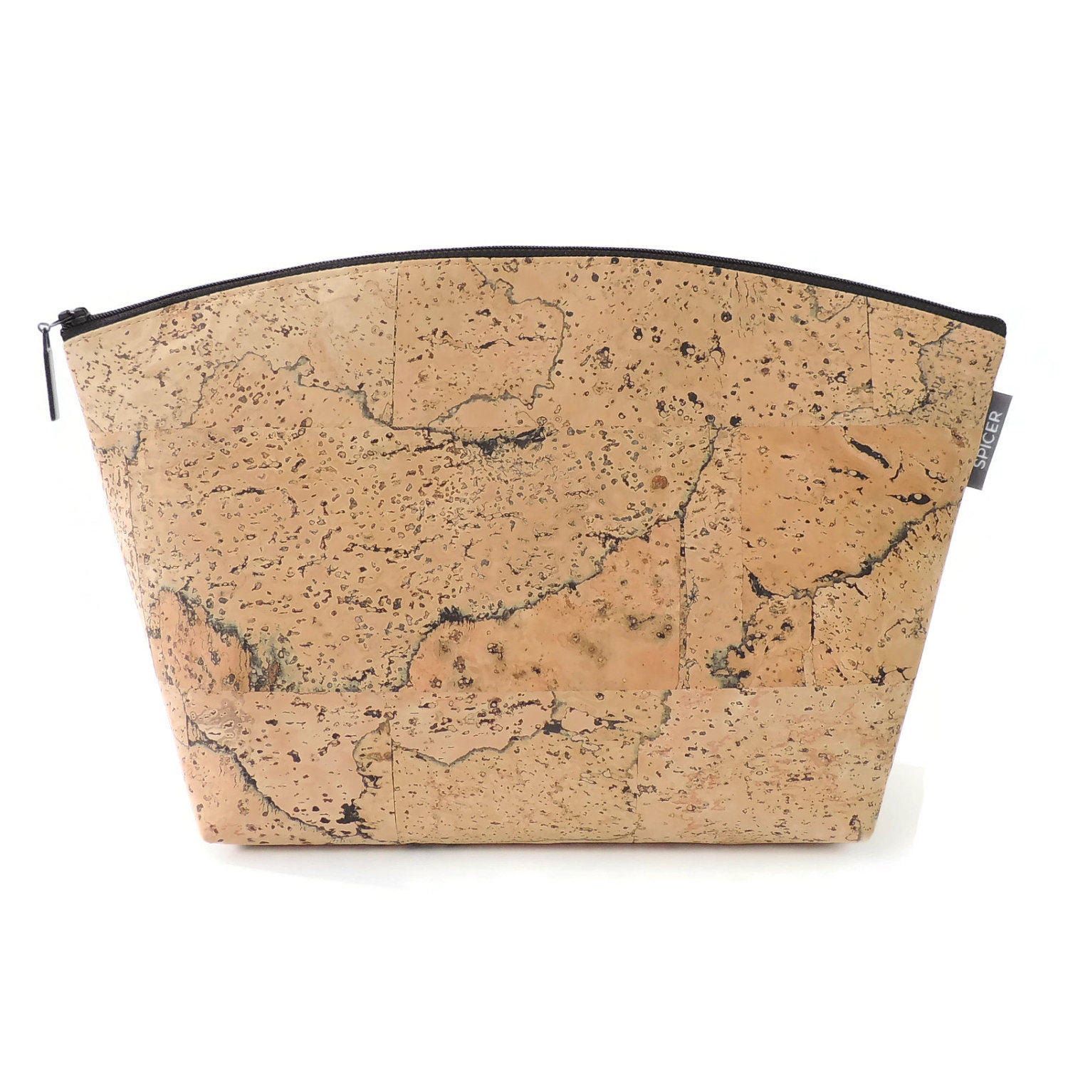 Large Makeup Bag Cork Zip Pouch Eco Friendly Makeup Bag