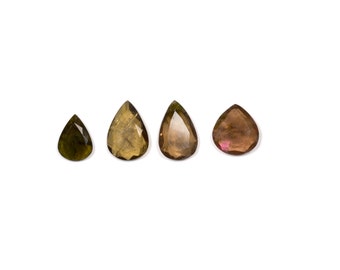 Brown Tourmaline - Tourmaline Cabochons - Tourmaline Slices - Rose Cut Slices - Yellow Tourmaline - Rose Cut Tourmaline