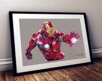 Iron Man - The Avengers - Illustrated Giclee Print