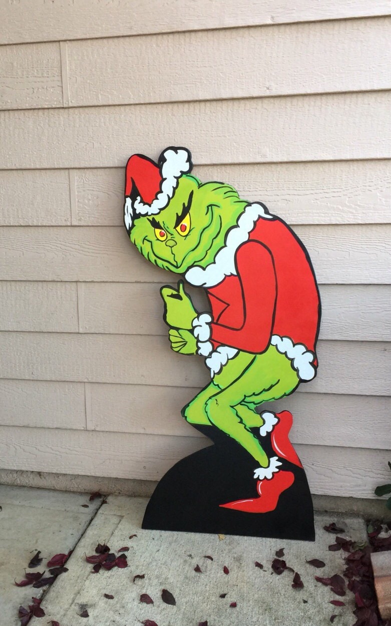 Grinch Cutout Wood Grinch Cutout-Outdoor Grinch by CreativChick