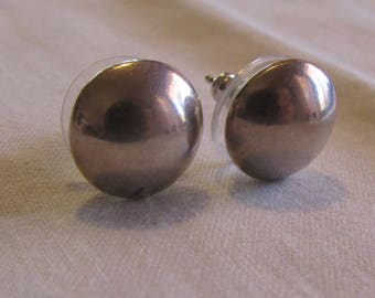 Sterling Silver Button Post Earrings (J)