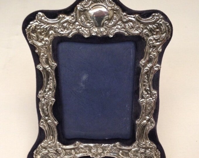 Storewide 25% Off SALE Antique John Bull English Repousse Sterling Silver Picture Frame Featuring Elegant Victorian Scrolling Design
