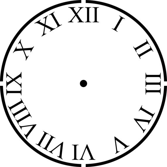 Roman Numerals Clock Stencil in reusable Mylar small to large stencil ...