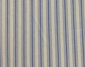 Powder Blue Ticking - Upholstery Fabric by The Yard