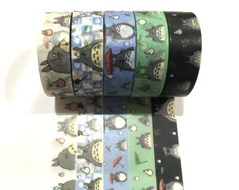 Japanese Washi Tape, Studio Ghibli My Neighbour Totoro Anime 5 Designs to Choose From 3 METRES