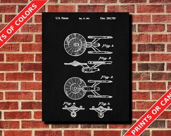 Star Trek Poster Starship Enterprise Art Design Star Trek Print Starship Enterprise Blueprint Vintage Star Trek Decor Starship Blueprint