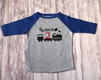 Choo Choo I'm 2 train birthday shirt, choo choo I'm 2, train t-shirt, train shirt, train birthday shirt, 2nd birthday shirt