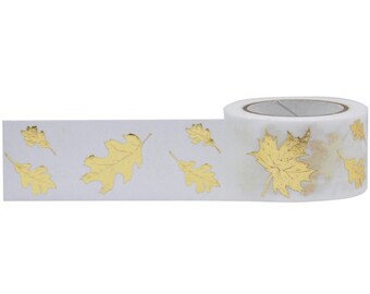 Autumn Leaves Gold Foil Washi Tape Little B Autumn Washi Tape Gold Leaves Thanksgiving Washi Tape Planner Embellishment Art Journaling