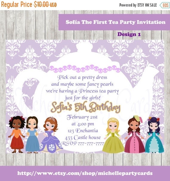 Sofia The First Tea Party Invitations 2