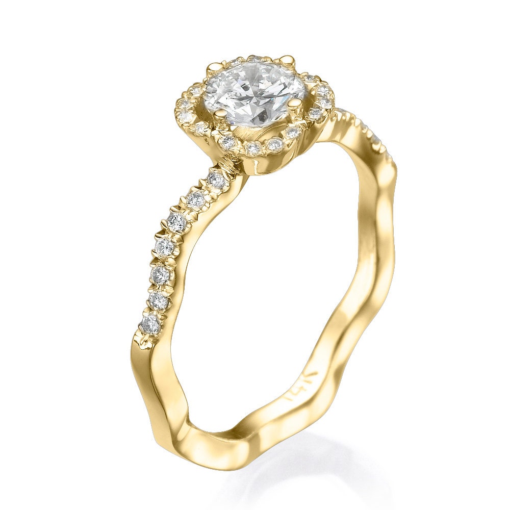 Engagement ring Promise ring 14K yellow gold ring Statement