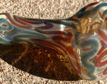 Hand blown Glass Spoon Pipe Color Changing Clear Silver Fumed 420 FREE SHIPPING Unique Gift