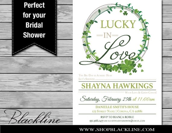 Lucky In Love Bridal Shower Invitations 9