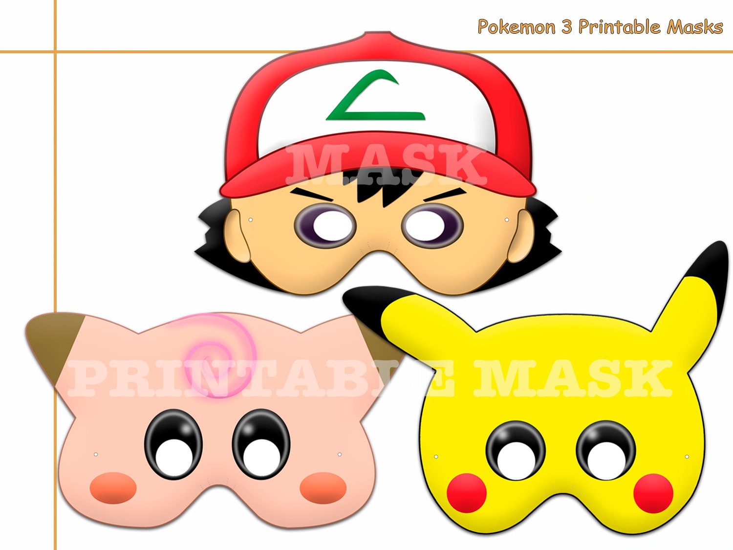 Unique Pokemon Printable Masks Photo Booth Pokemon Mask