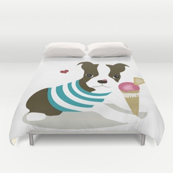 Dog Duvet Cover Boston Terrier Full size/ King / Queen
