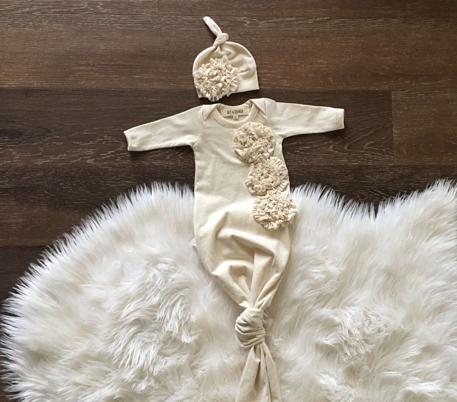 newborn tie knot gown