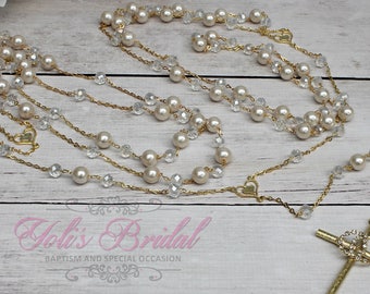 FAST SHIPPING!! Beautiful Gold Wedding Lasso with Pearls, Pearl Wedding Lazo, Lazo para Boda de Perlas, Christian Wedding Lasso