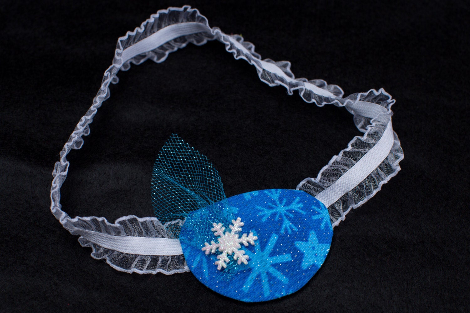 Snowflake Holiday Fabric Eye patch/ Handmade Eyepatch/ vision