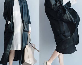 women leisure coat/women loose coat/women loose wind coat/women simple coat/QZ03C2819