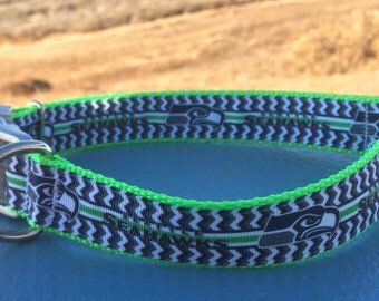 Seattle Seahawks 1" Adjustable Dog Collar