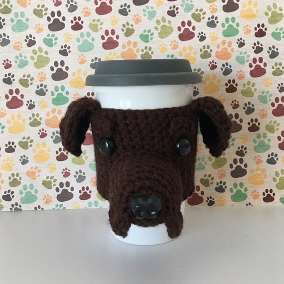 Chocolate Lab Mug Cozy Chocolate Labrador Gifts by HookedbyAngel