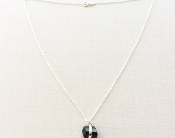 Sterling Silver Black Tourmaline Necklace - Protection Necklace - Healing Stone Necklace - Black Tourmaline Jewelry Healing Stone Necklace