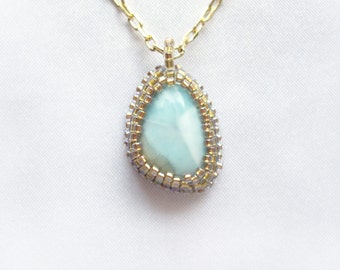 Jewelry gift Larimar necklace Mom gifts Simple necklace Gift for her Mom jewelry Everyday necklace Grandma gift Delicate necklace Blue gift