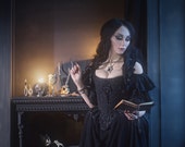 Salem Witch Style Corset Dress Jacquard Historical Rococo Stay ~ Overbust Corset 18th century Gothic Baroque Vampire Wedding Ball Masquerade