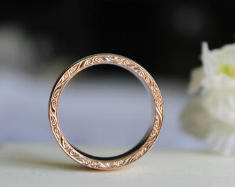 7mm mens filigree wedding band vintage inspired mens wedding rings anniversary gifts engagement - Filigree Wedding Rings 7mm mens filigree wedding band vintage inspired mens wedding rings anniversary gifts engagement - Filigree Wedding Rings