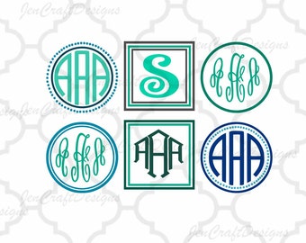 Monogram Frames svg instant download cut file SVG DXF Eps Png Polka Dot SVG Cricut Design Space, Silhouette Studio, Digital Cut Files