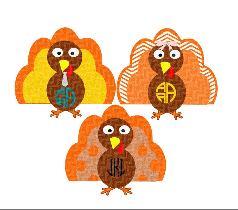 Download Monogram Patterned Turkey SVG EPS Png DXF, studio files ...