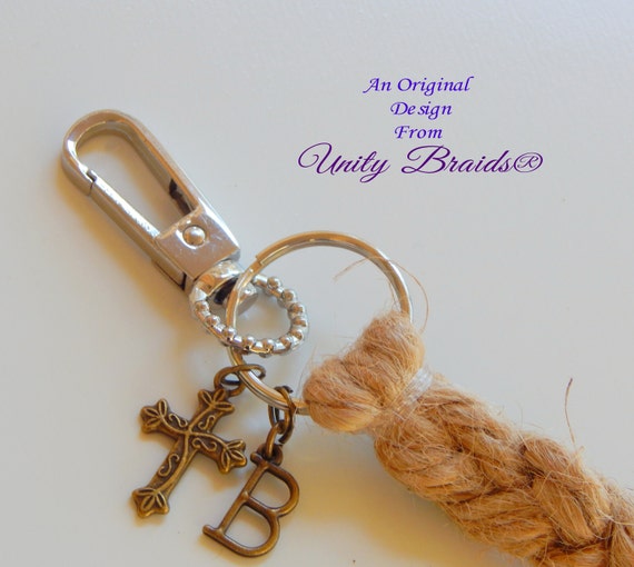 Keychain Jute Rope Key Holder Purse Clip Personalized
