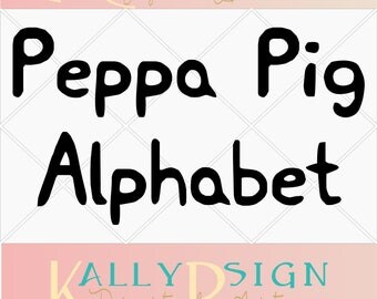 Peppa Pig SVG, Peppa Pig Party, Peppa Pig Invitation, SVG fonts, SVG fonts for cricut, silohuette, svg files, disney svg