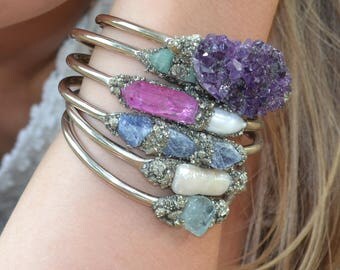 Birthstone Bracelets, Birthstone Jewelry, Gemstone bracelets, Opal, Citrine, Blue Topaz, Garnet, Amethyst, Aquamarine, Herkimer Diamond