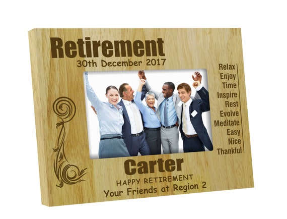 Personalized Retirement Frames Wood Engraved Picture Frame