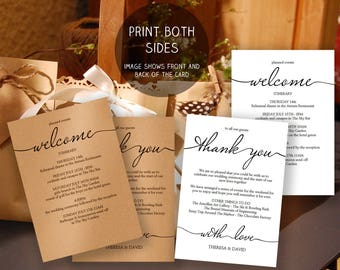 Printable Wedding Itinerary Template, Wedding Weekend Itinerary, Wedding Welcome Letter, Wedding Welcome Template, Wedding Itinerary PDF