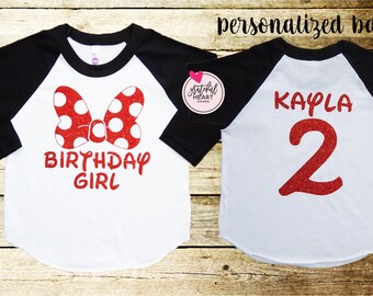 Minnie Mouse shirt, Minnie Mouse Birthday shirt, Minnie mouse party, Disney shirts, Disneyland shirt, Minnie Mouse girl's shirts