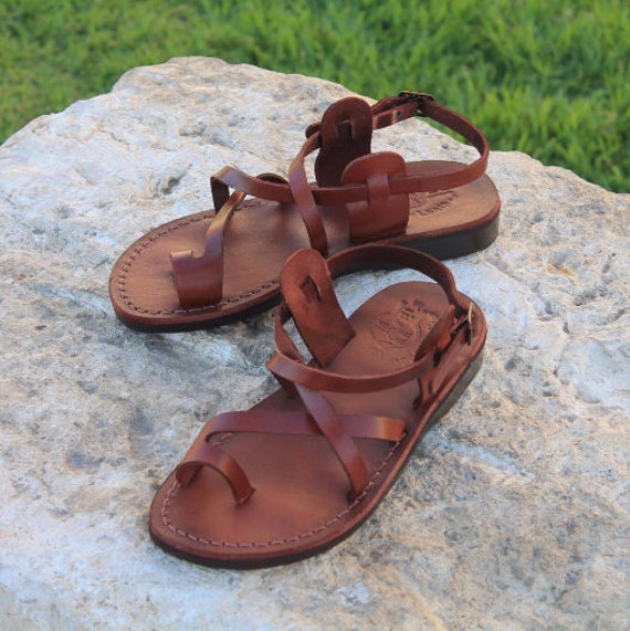 mydealsdream - brown leather sandals | Jesus sandals | handmade sandals | men shoes | strappy 