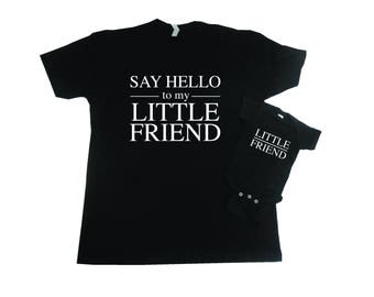 Say Hello To My Little Friend T-Shirt Set, Fathers Day Gift, Father Son Matching Shirts, Father Daughter Matching Shirts, First Fathers Day