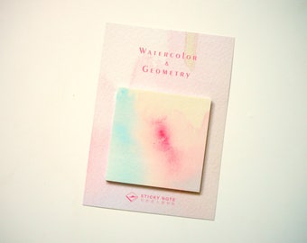 Watercolour Sticky Notes, Sticky Notes, Sticky Tabs, Memo Pad, Planner Accessories, Notepad, Page Marker, Post-it Notes,