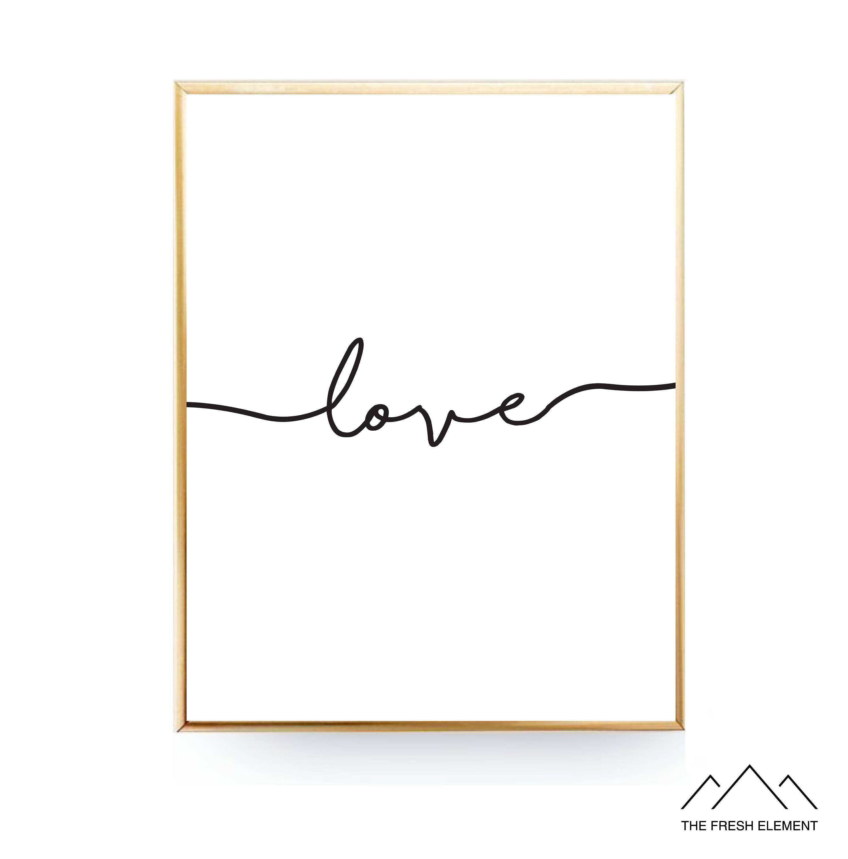 Love Script Printable Wall Art Printable Love Print Love Wall