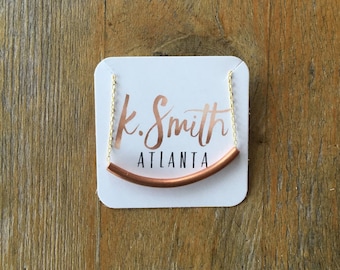 K.Smith Atlanta Copper Curved Bar Necklace