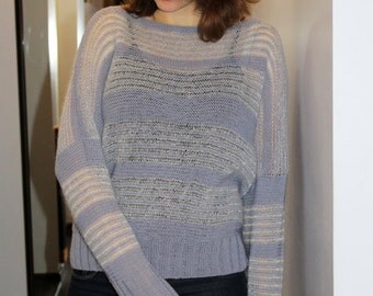 Oversized cropped sweater soft mohair sweater loose knit short jumper mohair pullover sheer grunge crop top knit plus size bohemian clothing