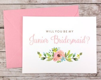 Will You Be My Junior Bridesmaid Card, Bridesmaid Proposal Card, Floral Bridesmaid Card, Wedding Card, Bridesmaid Gift - (FPS0013)