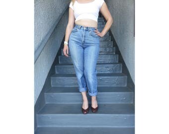 Vintage Levis High Waisted Jeans Light Denimin Deep Front Pockets Strauss & Co Levi's SF Cal Made in USA
